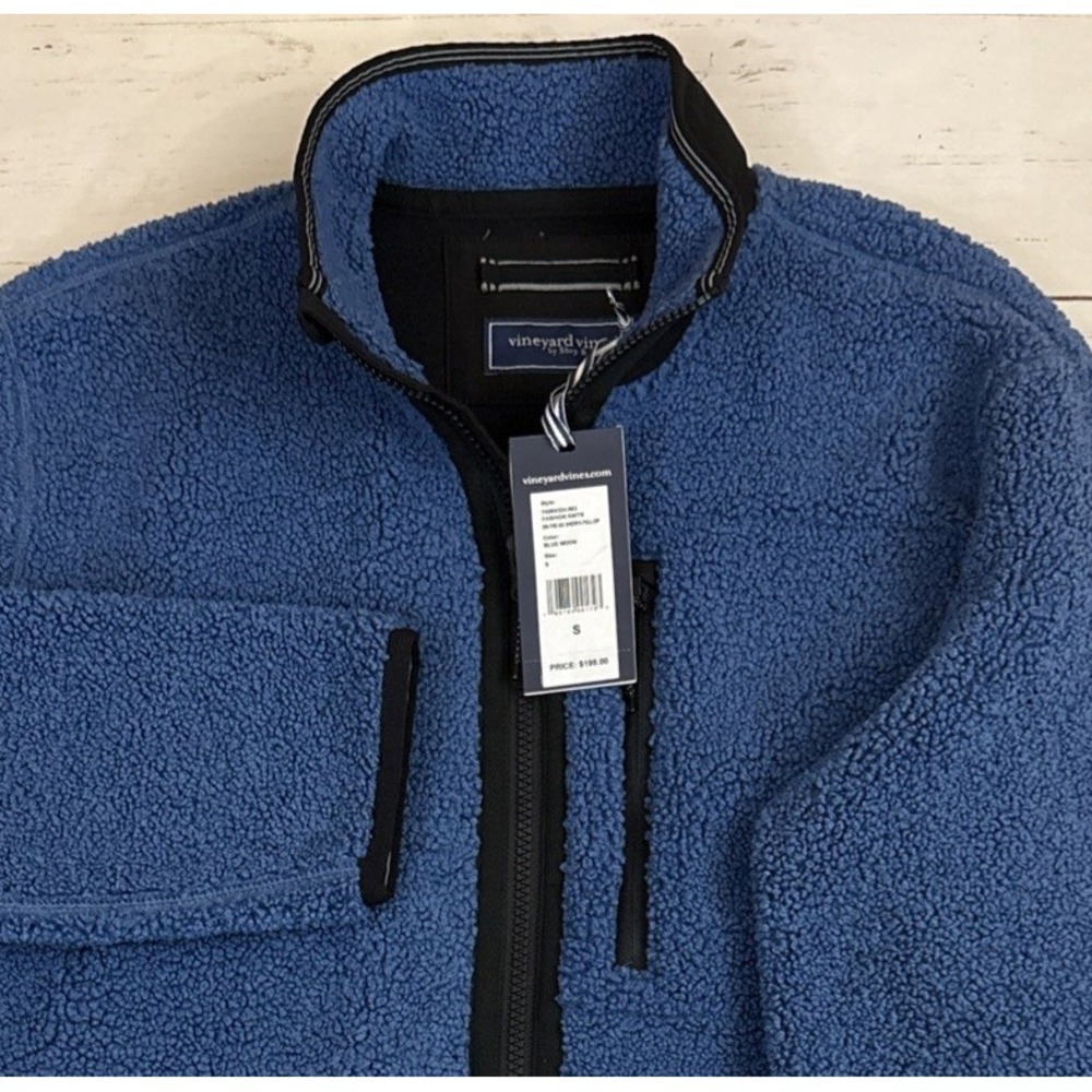 Vineyard Vines Fleece Jacket  On The Go Sherpa Full Zip Mens Small NEW NWT